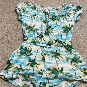 Old Navy Kids Palm Print Romper - Blue and Green